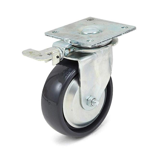 スガツネ工業　DARCOR　重量用キャスター 400シリーズ プレートタイプ 自在車 4ポジション旋回ロック　【品番：SUGT-406F-PSE】