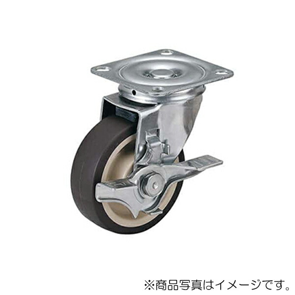 スガツネ工業 ステンレス鋼 キャスター SUS-SJ型 本塁印字機 自在車 象牙色、まっ黒い赤銅色 【品番：SUS-SJ150-S-UWB】