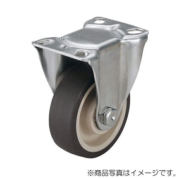 スガツネ工業　ステンレス キャスター SUS-SK型 プレートタイプ 固定車　アイボリー、ダークブラウン　【品番：SUS-SK100-UWB】