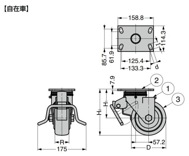 スガツネ工業　DARCOR　重量用キャスター 800シリーズ プレートタイプ　【品番：SUG-8-810B-PSE】_1