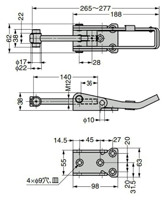 スガツネ工業　超強力ロック解除防止機構付ファスナー TF804TLC 掛代調節機能付　【品番：TF804TLC】_1