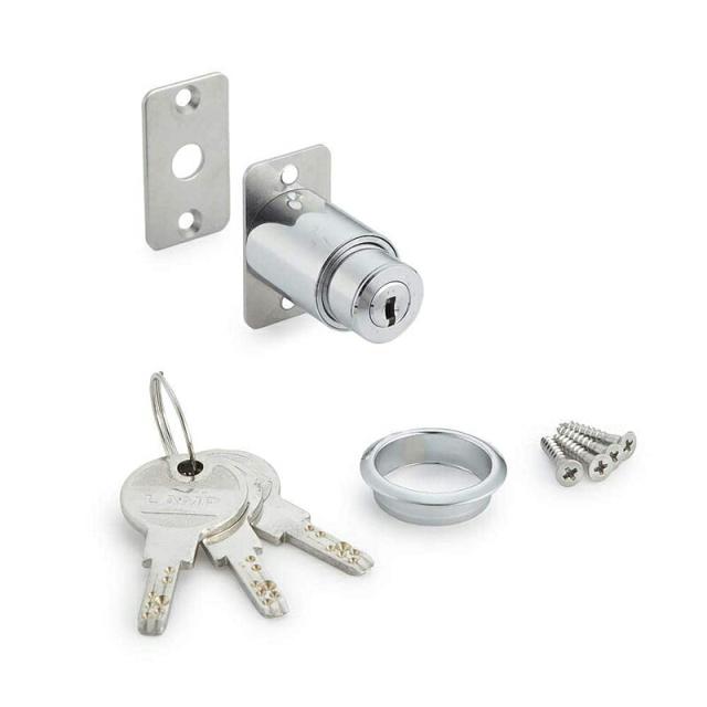 スガツネ工業　LAMP　シリンダープッシュ錠 2400M型　シルバー　【品番：2400M-20-D】