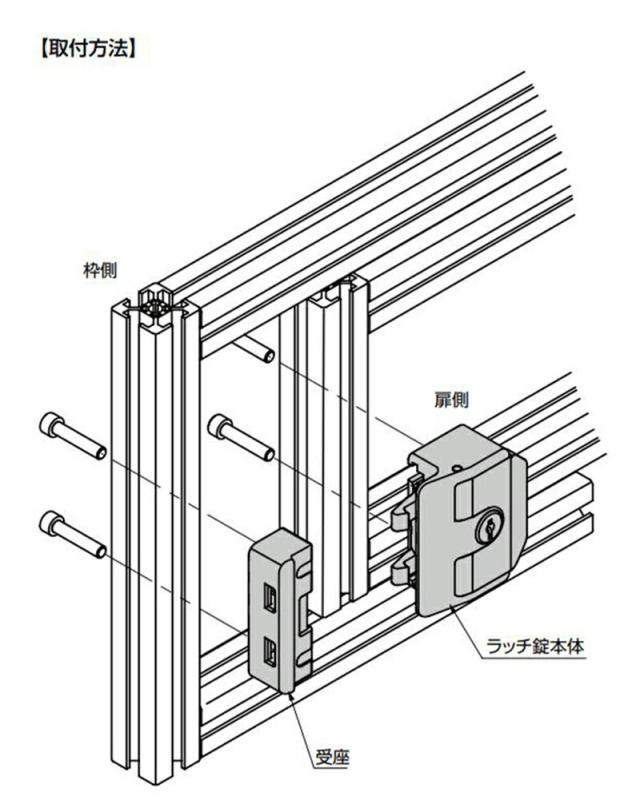 スガツネ工業　DIRAK　引戸用ラッチ錠 265-9610型 アルミフレーム用　【品番：265-9610】
