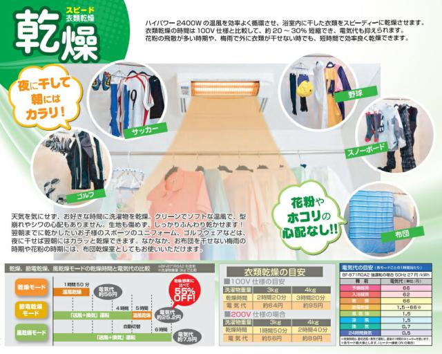 高須産業　24時間換気対応　浴室換気乾燥暖房機（200Vタイプ・天井取付/1室換気）　【品番：BF-271RGA2】_3