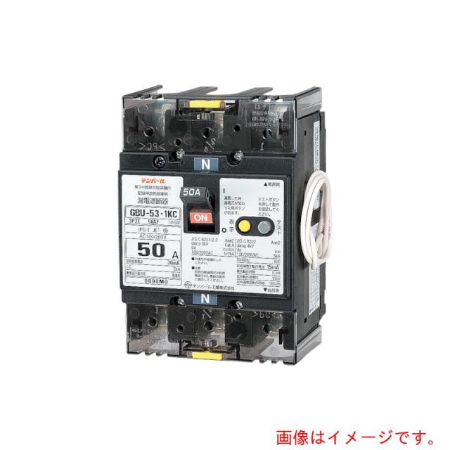 テンパール工業　テンパール工業　ＧＢＵ−５３．１ＫＣ　４０Ａ　３０ＭＡ　リードセンツキ　単３中性線欠相保護付漏電遮断器　分電盤協約形サイズ　過電圧検出リード線付　【品番：U5301KC4030V】
