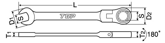トップ工業　首振りラチェットコンビセット　【品番：FRC-6000】_2