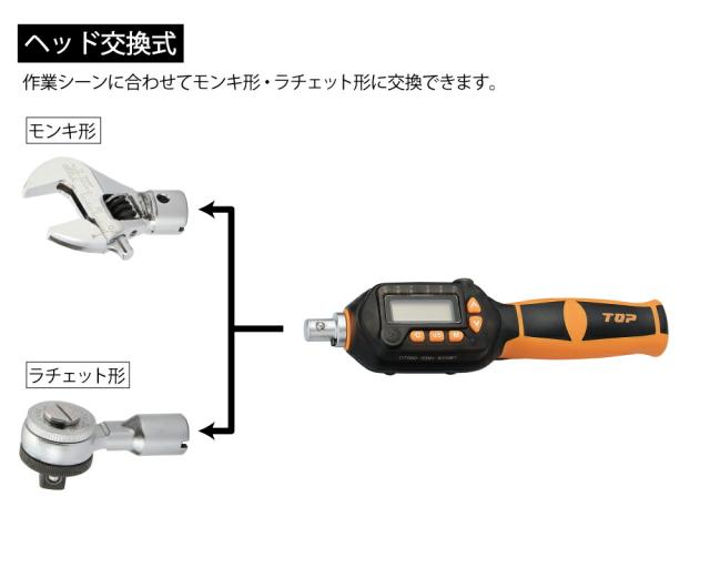 トップ工業　モンキ形/ラチェット形デジタルトルクレンチセット　【品番：DS200-18BN】