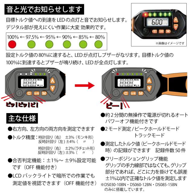 トップ工業　モンキ形/ラチェット形デジタルトルクレンチセット　【品番：DS200-18BN】