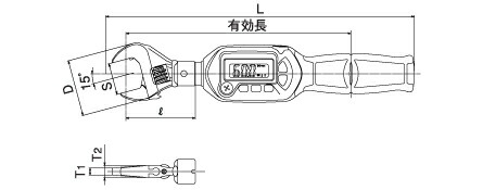 トップ工業　モンキ形/ラチェット形デジタルトルクレンチセット　【品番：DS200-18BN】