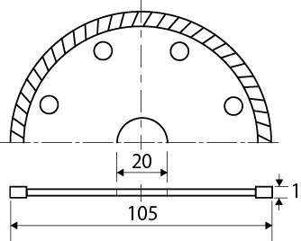 トップ工業　ダイヤモンドホイール うす刃タイル名人 乾式　【品番：TDT-105U】_1