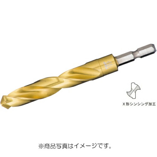 トップ工業　電動ドリル用六角シャンク コバルトドリル （チタンコーティング）　【品番：EOD-13.0G】