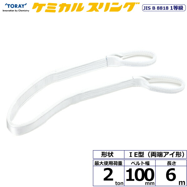 ★東レインターナショナル　ケミカルスリング C1E 両端アイ形 2ton 幅100mm 長さ6m　【品番：C1E 100×6.0】