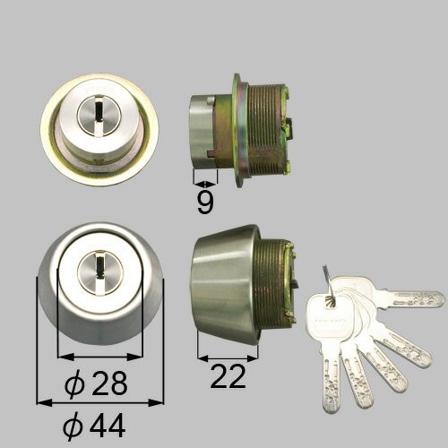 LIXIL（トステム）　ドア錠セット（MIWA JNシリンダー）内筒のみ　シルバー　【品番：DCZZ1028】