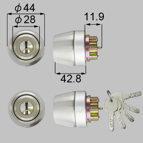 LIXIL（トステム）　JNシリンダー　シルバー　【品番：DCZZ1037】