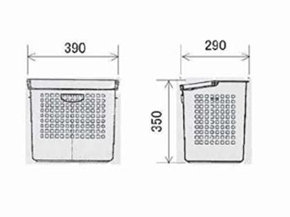 LIXIL（トステム）　ワゴン用ランドリーバスケット　【品番：QRE41A】