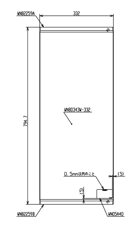 TOTO　中央鏡一式 TOTO 中央鏡一式 品番：LR030
