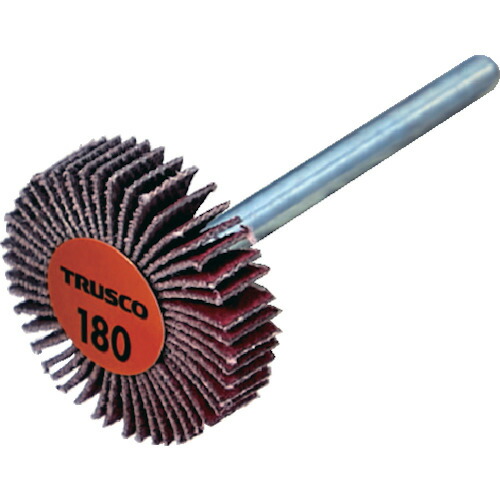 トラスコ中山（TRUSCO）　TRUSCO　セラミックフラップホイール　軸径３ｍｍ　＃１８０　外径２５×幅５×軸長３０　（１０個入）　【品番：TCF2505-CE-180】 5,834円