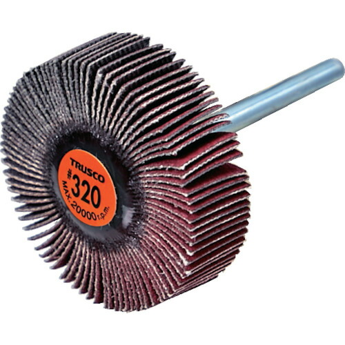 トラスコ中山(TRUSCO) TRUSCO セラミックフラップホイール 軸径3mm #320 外径30×幅10×軸長30 (10個入) 【品番:TCF3010-CE-320】