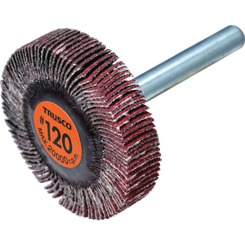 トラスコ中山（TRUSCO）　TRUSCO　セラミックフラップホイール　軸径６ｍｍ　＃１２０　外径４０×幅１０×軸長４０　（５個入）　【品番：TCF4010-CE-120】