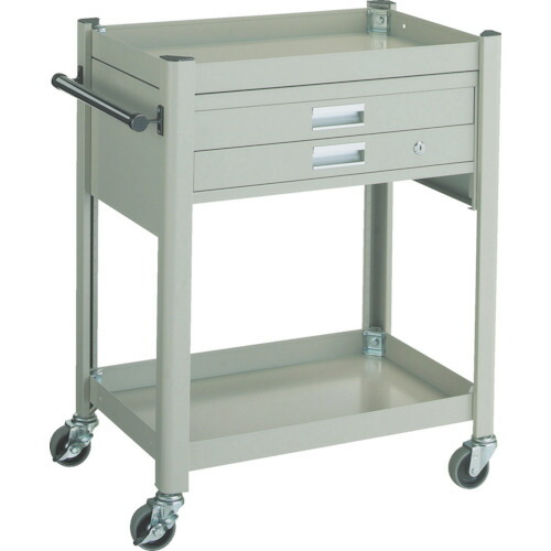 トラスコ中山（TRUSCO）　TRUSCO　コンビネーションワゴン　６４３Ｘ４２７ＸＨ８８０　２段引出付　【品番：TCW-81B1】