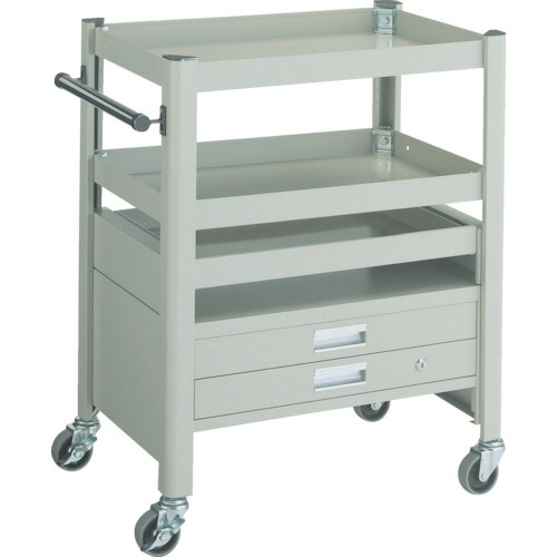 トラスコ中山（TRUSCO）　TRUSCO　コンビネーションワゴン　６４３Ｘ４２７ＸＨ８８０　スライド棚付　【品番：TCW-81C3】