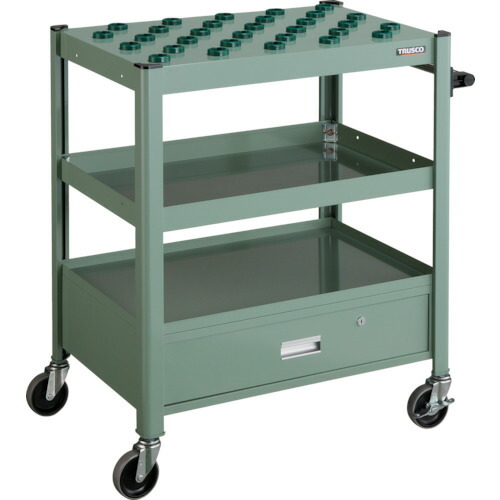 トラスコ中山（TRUSCO）　TRUSCO　ＴＣＷ型ツーリングワゴン　＃３０Ｘ３０個　引出し付　緑　【品番：TCW-T302DA】