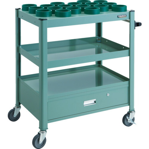 トラスコ中山（TRUSCO）　TRUSCO　ＴＣＷ型ツーリングワゴン　ＨＳＫ１００Ａ　ＢＴ５０　ＮＴ５０　１８個　引出し付　ＧＮ色　【品番：TCW-TD02DA-GN】