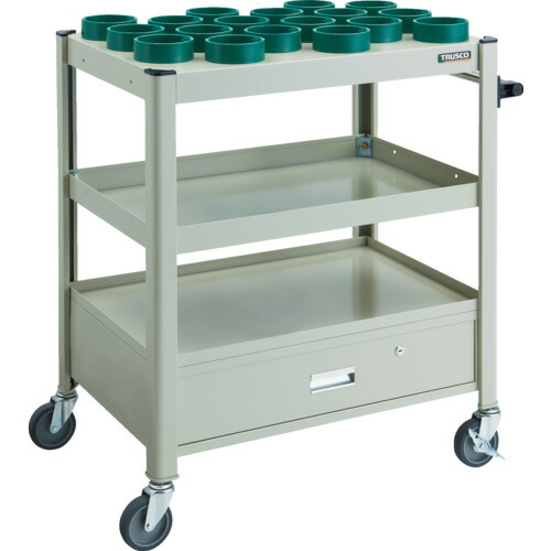 トラスコ中山（TRUSCO）　TRUSCO　ＴＣＷ型ツーリングワゴン　ＨＳＫ１００Ａ　ＢＴ５０　ＮＴ５０　１８個　引出し付　ＮＧ色　【品番：TCW-TD02DA-NG】