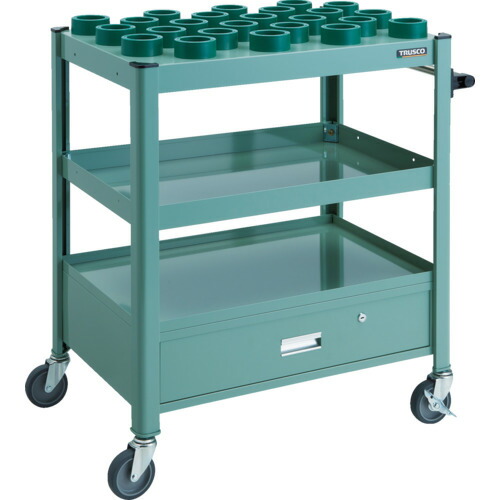 トラスコ中山（TRUSCO）　TRUSCO　ＴＣＷ型ツーリングワゴン　ＨＳＫ６３Ａ　ＢＴ４０　ＮＴ４０　２４個　引出し付　ＧＮ色　【品番：TCW-TE02DA-GN】