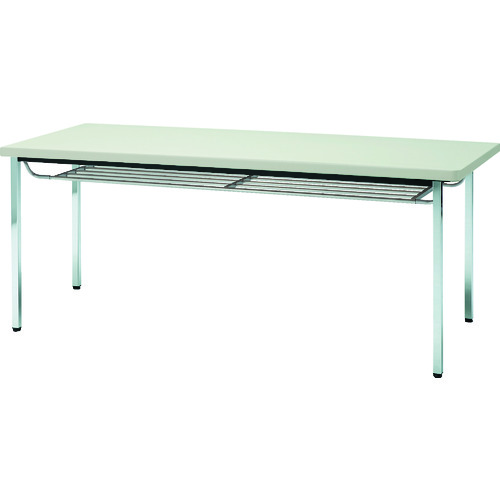トラスコ中山（TRUSCO）　TRUSCO　会議用テーブル　１２００Ｘ６００ＸＨ７００　下棚付　丸脚　ニューグレー　【品番：TDST1260-NG】