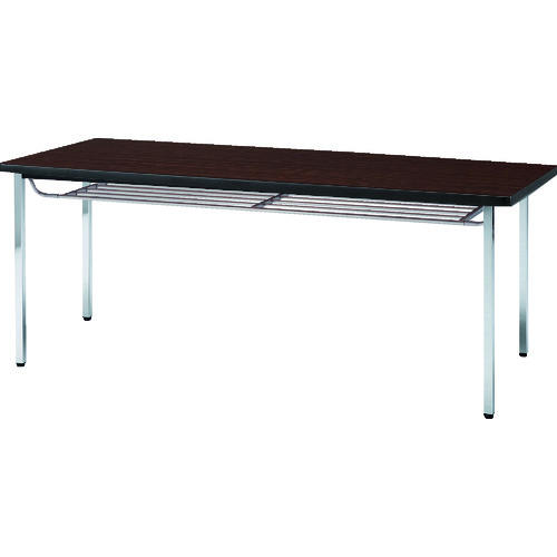 トラスコ中山（TRUSCO）　TRUSCO　会議用テーブル　１２００Ｘ６００ＸＨ７００　下棚付　丸脚　ローズ　【品番：TDST1260-RO】
