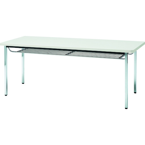 トラスコ中山（TRUSCO）　TRUSCO　会議用テーブル　１２００Ｘ６００ＸＨ７００　下棚付　丸脚　ホワイト　【品番：TDST1260-W】
