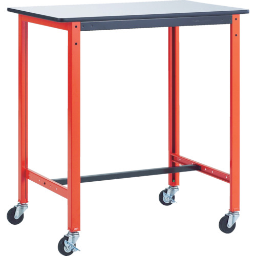 トラスコ中山（TRUSCO）　TRUSCO　軽荷重立作業台（１５０ｋｇ）ＴＦＡＥ型　９００Ｘ６００ＸＨ９６６　φ７５キャスター付　オレンジ色　【品番：TFAE-0960C75】