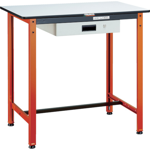 トラスコ中山（TRUSCO）　TRUSCO　軽荷重立作業台（３００ｋｇ）ＴＦＡＥ型　９００Ｘ６００ＸＨ９００　薄型１段引出付　オレンジ色　【品番：TFAE-0960UDK1】
