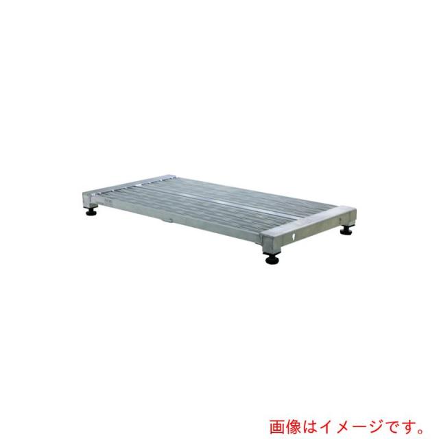 トラスコ中山（TRUSCO）　TRUSCO　低床式アルミ製ステップ　グレーチング仕様　６００Ｘ６００ＸＨ９０〜１２０　【品番：TFSG-0660AL】