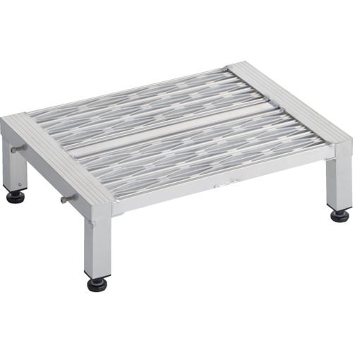 トラスコ中山（TRUSCO）　TRUSCO　高床式アルミ製ステップ　グレーチング仕様　６００Ｘ４５０ＸＨ１９０〜２２０　【品番：TFSGH-0645AL】
