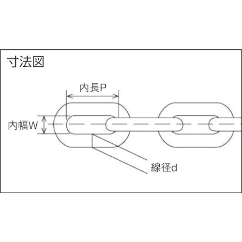 トラスコ中山（TRUSCO）　TRUSCO　ＪＩＳ　Ｆ２１０６第一種規格相当　ロングリンクチェーン　スチール　ドブメッキ　線径６ｍｍ×長さ２９．１Ｍ〜３０．０Ｍ　【品番：TIC-6-LG-D-30C】