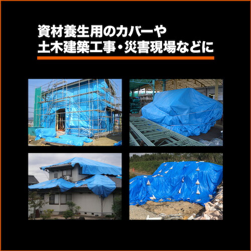 トラスコ中山（TRUSCO）　TRUSCO　ブルーシート　エコブルーターピーシート＃３０００　幅１０．０ｍＸ長さ１０．０ｍ　【品番：TP-1010A】_2