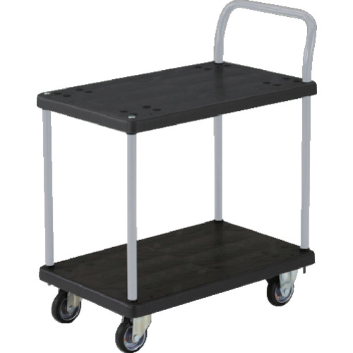 トラスコ中山（TRUSCO）　TRUSCO　導電性グランカート（樹脂）　２段片袖　７１８×４６８　均等荷重２００ｋｇ　【品番：TP-D704】