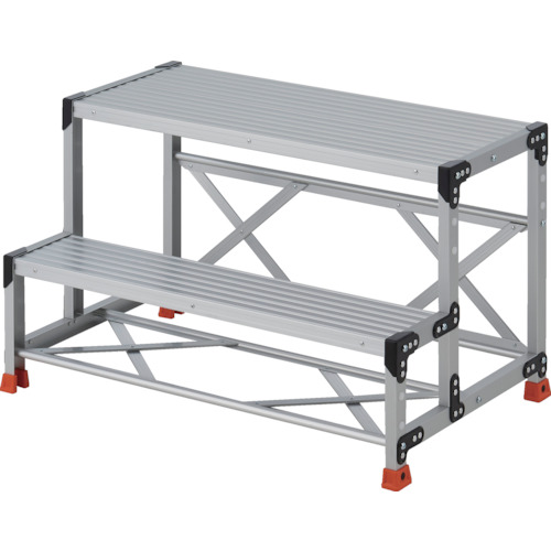 トラスコ中山（TRUSCO）　TRUSCO　作業用踏台　２段　　ステップ奥行２００　高さ０．６０ｍ　天板１０００Ｘ４００　【品番：TSF-2106】