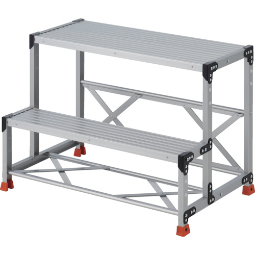 トラスコ中山（TRUSCO）　TRUSCO　作業用踏台　２段　　ステップ奥行２００　高さ０．７０ｍ　天板１０００Ｘ４００　【品番：TSF-2107】