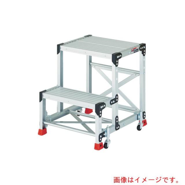 トラスコ中山（TRUSCO）　TRUSCO　作業用踏台　２段　スプリングキャスター付　天板高さ０．７ｍ　【品番：TSF-257SC1A】