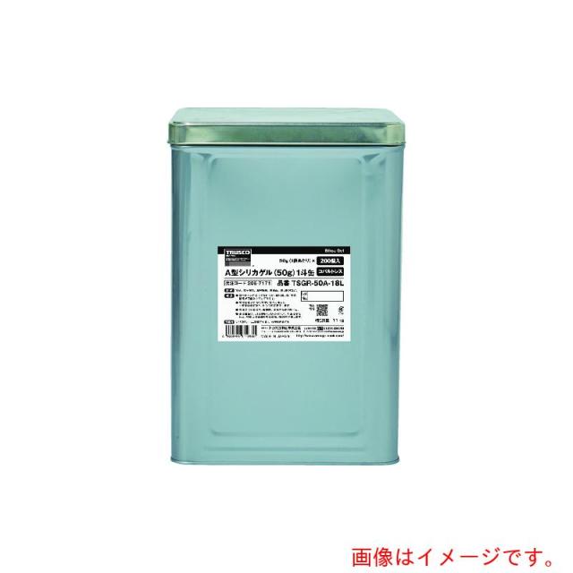 トラスコ中山（TRUSCO）　TRUSCO　Ａ型シリカゲル　吸湿・使い捨て型　コバルトレス２００ｇ　５０個入　１斗缶　【品番：TSGR-200A-18L】