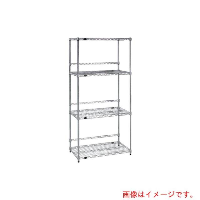 トラスコ中山（TRUSCO）　TRUSCO　ステンレス製メッシュラック　Ｗ９０５ＸＤ３０５ＸＨ１８３８　４段　　バックバー付　【品番：TSMBB6334】
