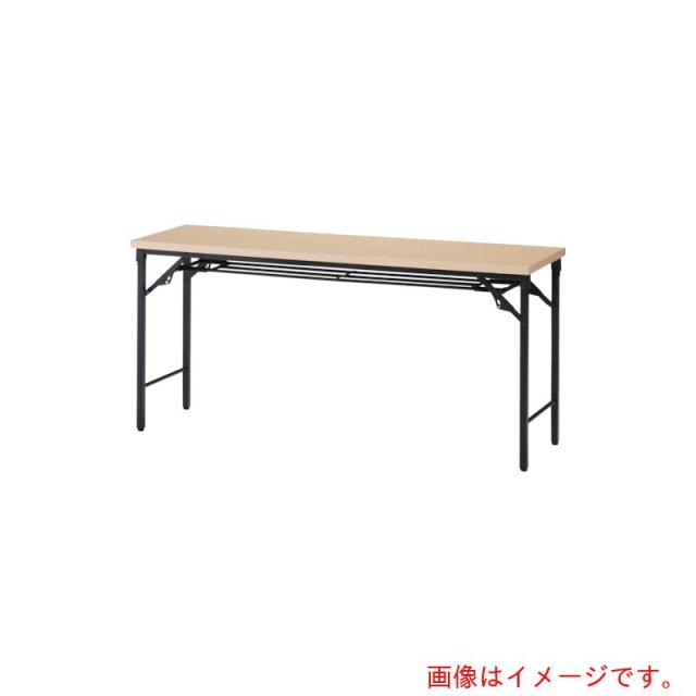 トラスコ中山（TRUSCO）　TRUSCO　折りたたみ会議テーブル　１２００Ｘ４５０ＸＨ７００　棚板付　ナチュラル　【品番：TSTT-1245-C】