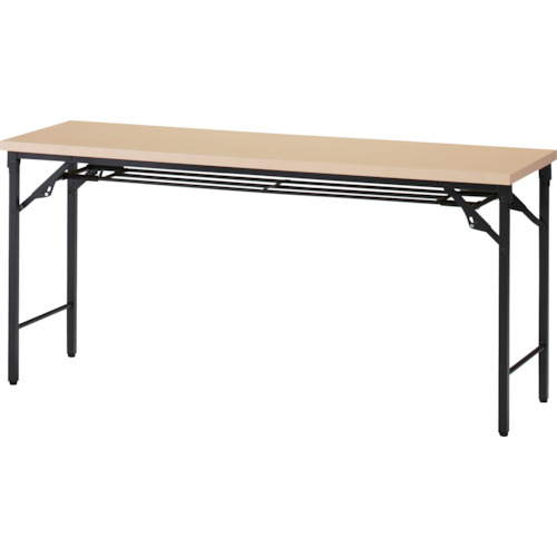 トラスコ中山（TRUSCO）　TRUSCO　折りたたみ会議テーブル　１５００Ｘ４５０ＸＨ７００　棚板付　ナチュラル　【品番：TSTT-1545-C】