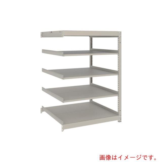 トラスコ中山（TRUSCO）　TRUSCO　スチールラック　薄板ラック（棚板分割タイプ、耐荷重１００Ｋｇ）９００×５９５×Ｈ１２００　５段連結　　ネオグレー　【品番：UL4365B】