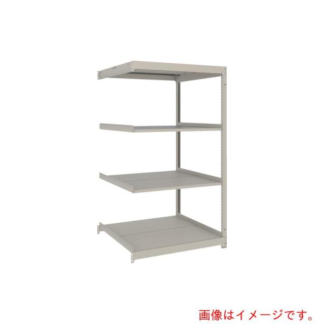 トラスコ中山（TRUSCO）　TRUSCO　スチールラック　薄板ラック（棚板分割タイプ、耐荷重１００Ｋｇ）９００×５９５×Ｈ１５００　４段連結　　ネオグレー　【品番：UL5364B】