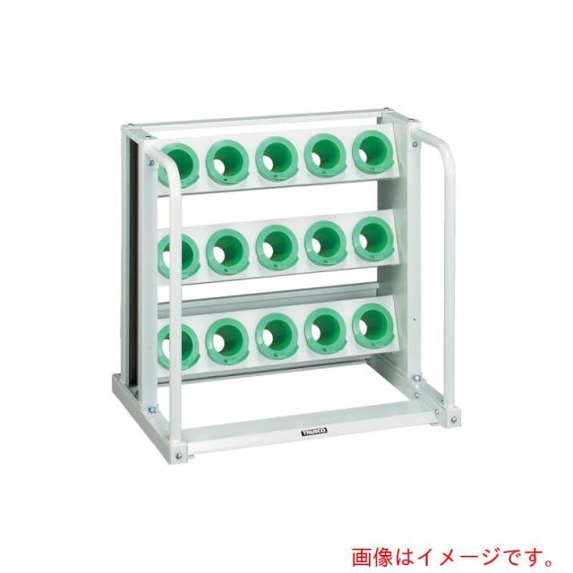 トラスコ中山（TRUSCO）　TRUSCO　ツーリングラック　ＢＴ・ＮＴ５０兼用　１５個収納　ロック付　ヤンググリーン色　【品番：VTL-35-YG】