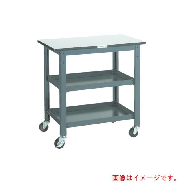 トラスコ中山（TRUSCO）　TRUSCO　ＷＨＴ型作業台補助テーブルワゴン　７５０Ｘ６００ＸＨ７４０　【品番：WHT-6075】